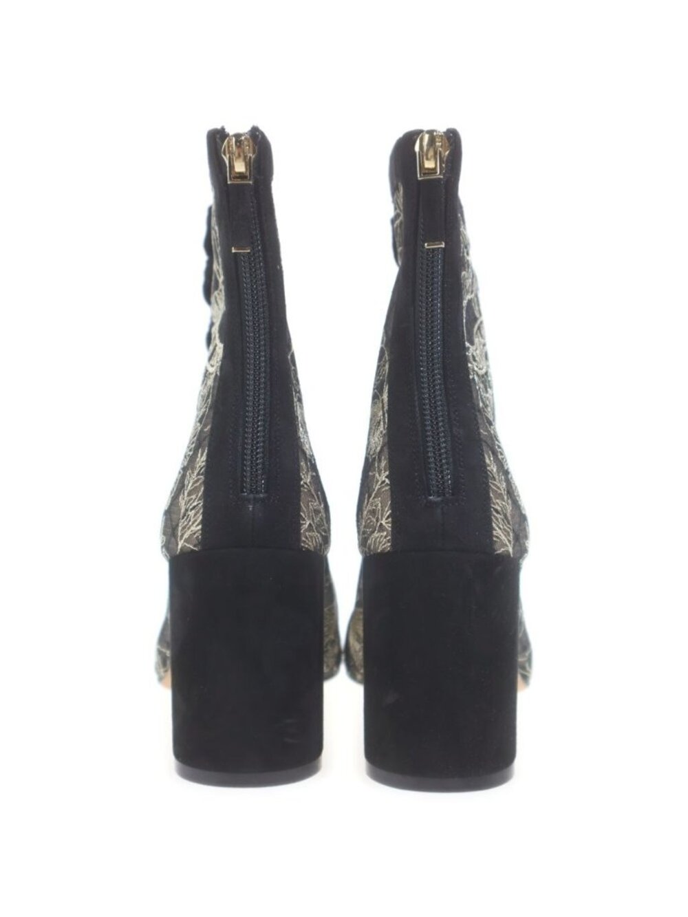 Dior Naughtily-d Logo Embroidery Suede Leather Lace Heels Short Boots Black - Picture 4 of 7